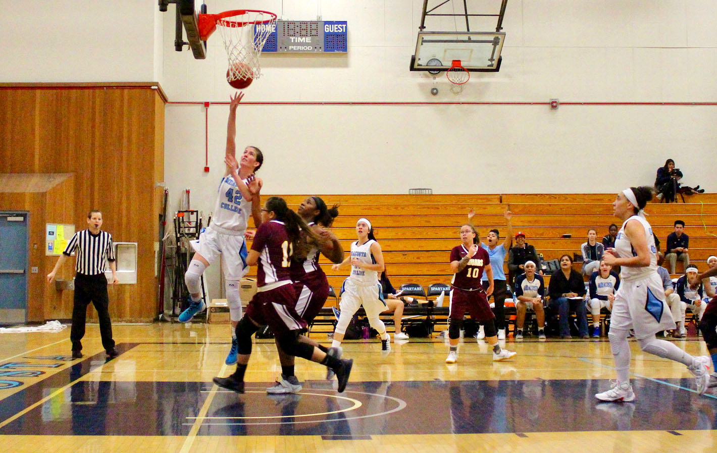 Colleen Murphy shoots a layup in a game against Southwestern College.