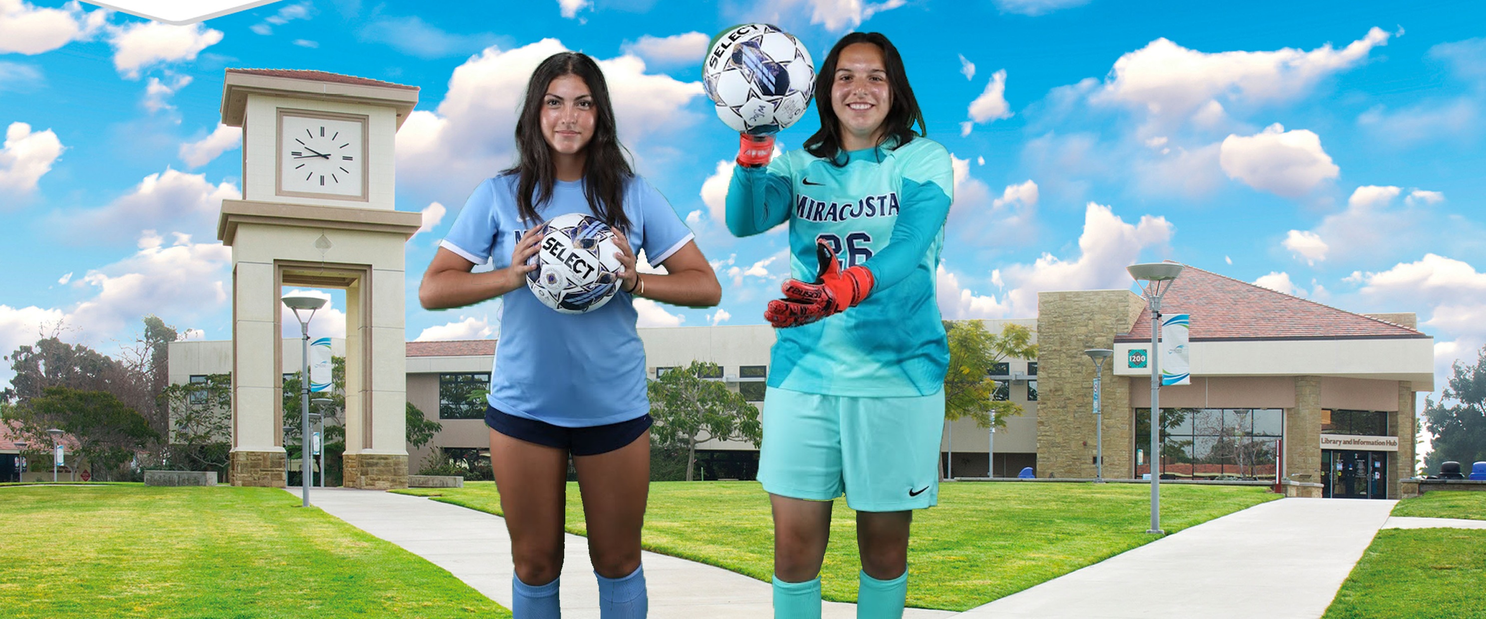 Julisa and Arely from the women's soccer team.