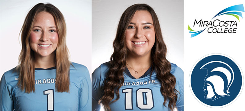 Halie Hess and Haley Torres, women's volleyball players.
