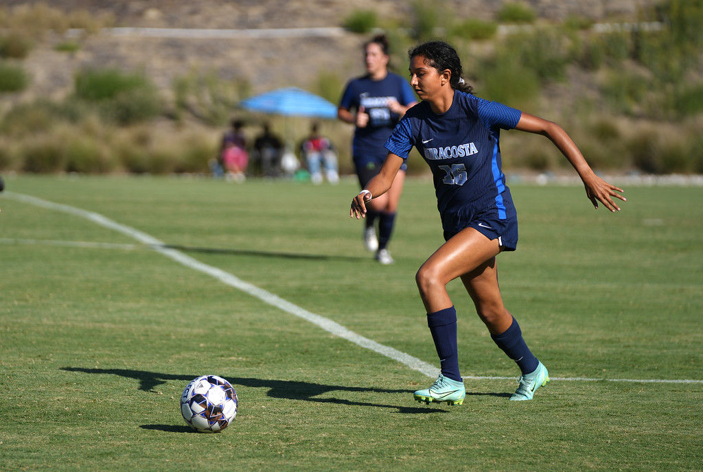 Monse Ayala gets ready to kick the ball in a recent game.
